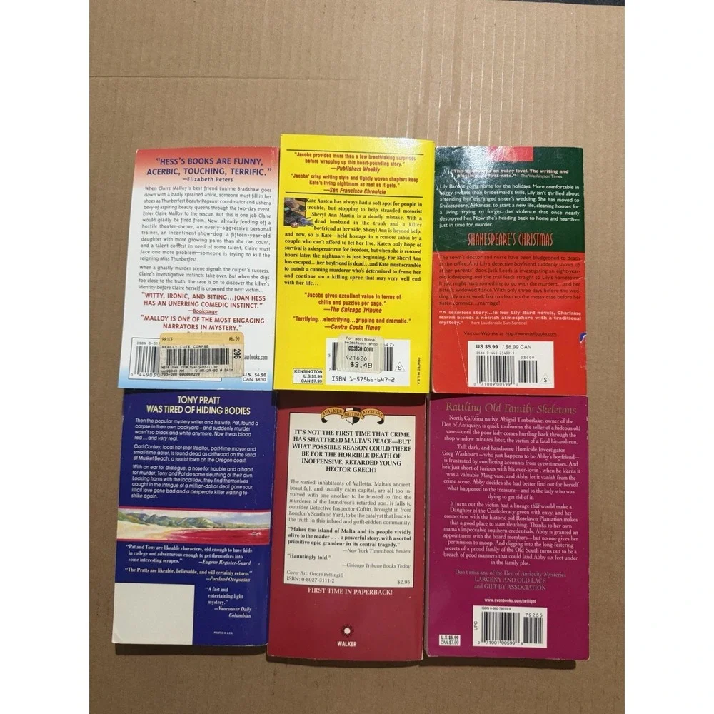Lot of 10 random murder‎ mystery novel paperback books, various authors B29